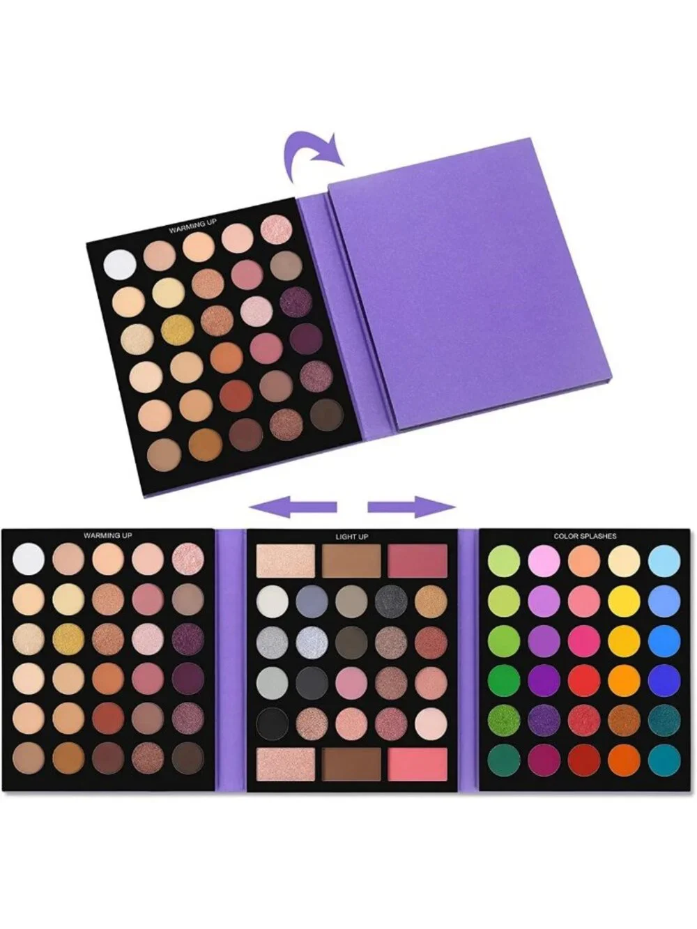 86 Colors Nude Eyeshadow Palette & 15 Makeup Brushes Set - Matte, Glitter